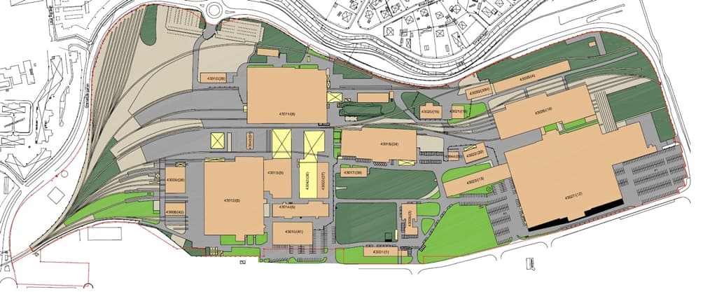 Situationsplan Örebro CV med byggnadsnummer